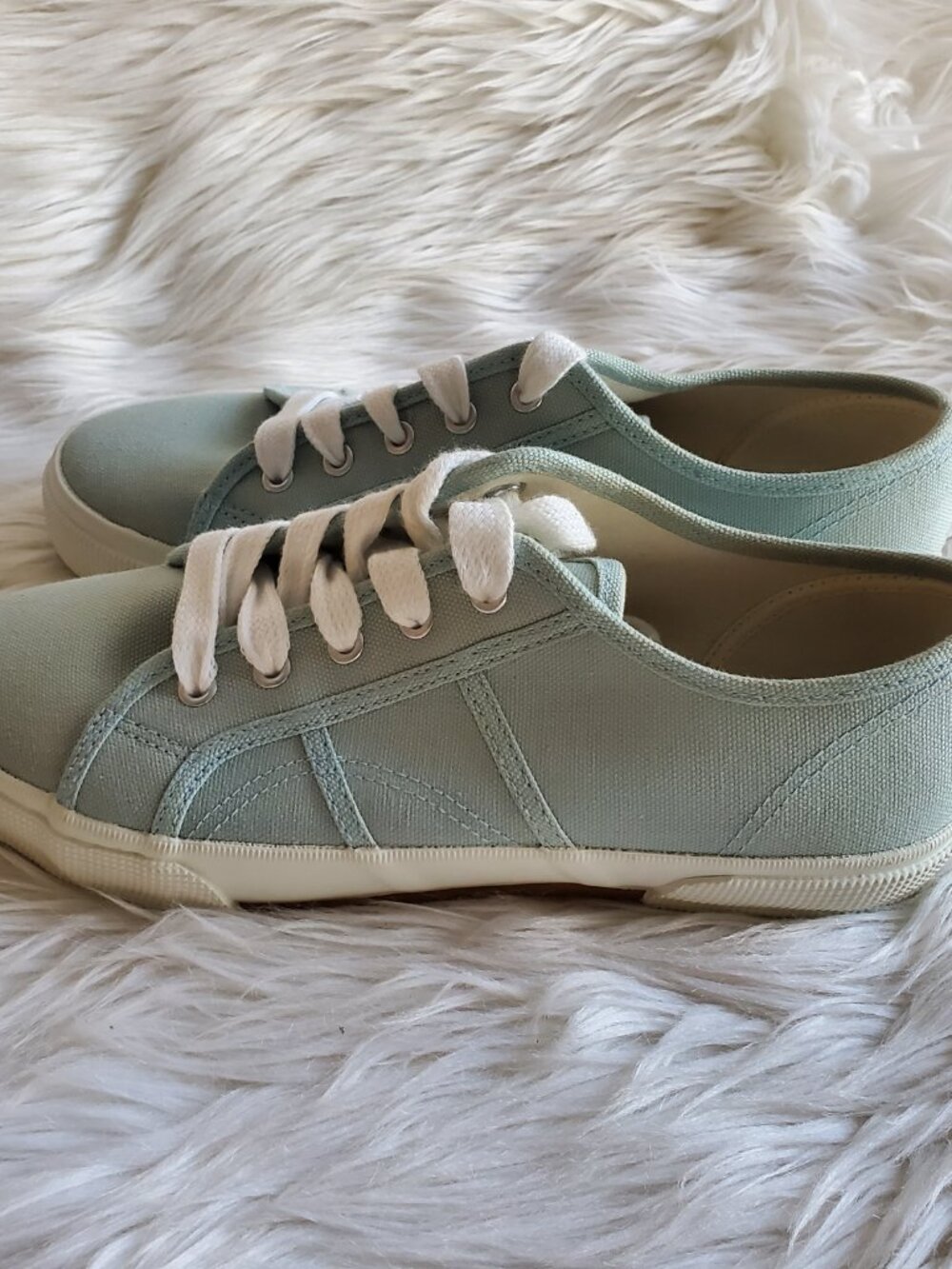 Lands' End Classic Pale Blue Canvas Lace-Up Sneaker SZ 7.5 - Picture 5 of 9
